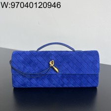 징 팩토리 보테가베네타 안디아모 클러치 741511 31*13*3cm 블루 스웨이드