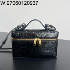 징 팩토리 보테가베네타 뱅뱅 배니티 케이스 789109 22*12.5*5cm 블랙 악어무늬