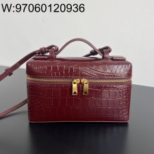 징 팩토리 보테가베네타 뱅뱅 배니티 케이스 789109 22*12.5*5cm 와인 악어무늬