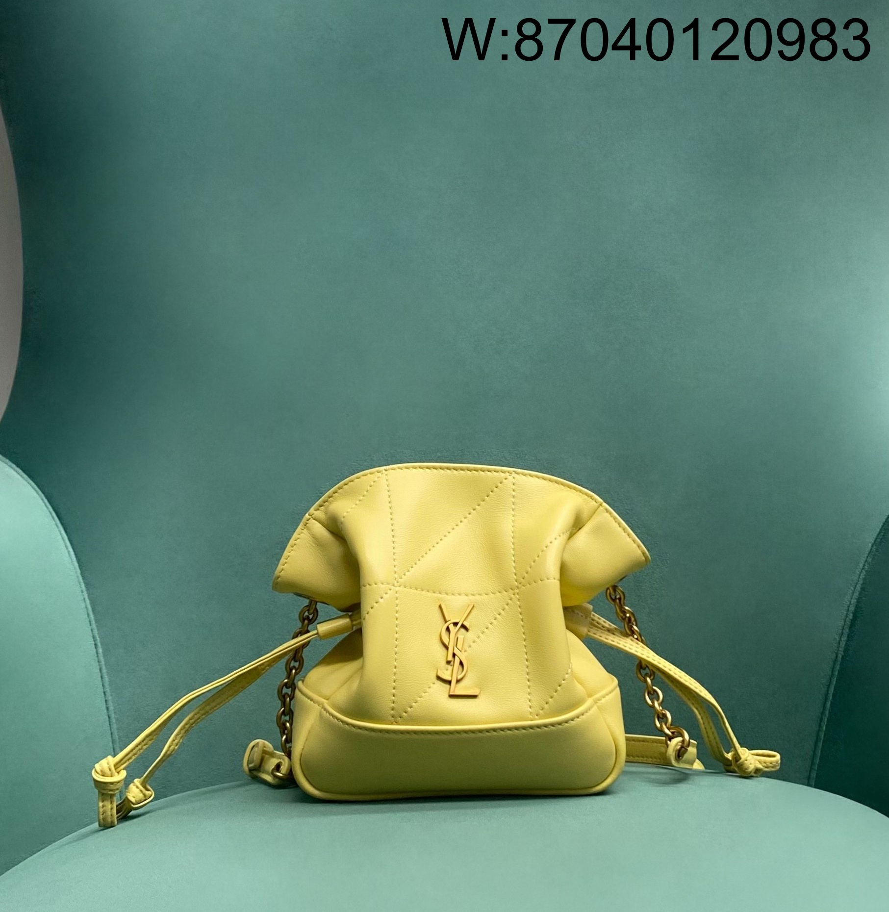 Pomegrante 생로랑  램스킨 소재 JAMIE 미니 숄더 파우치 옐로우 859174 14.5*15.5*8cm