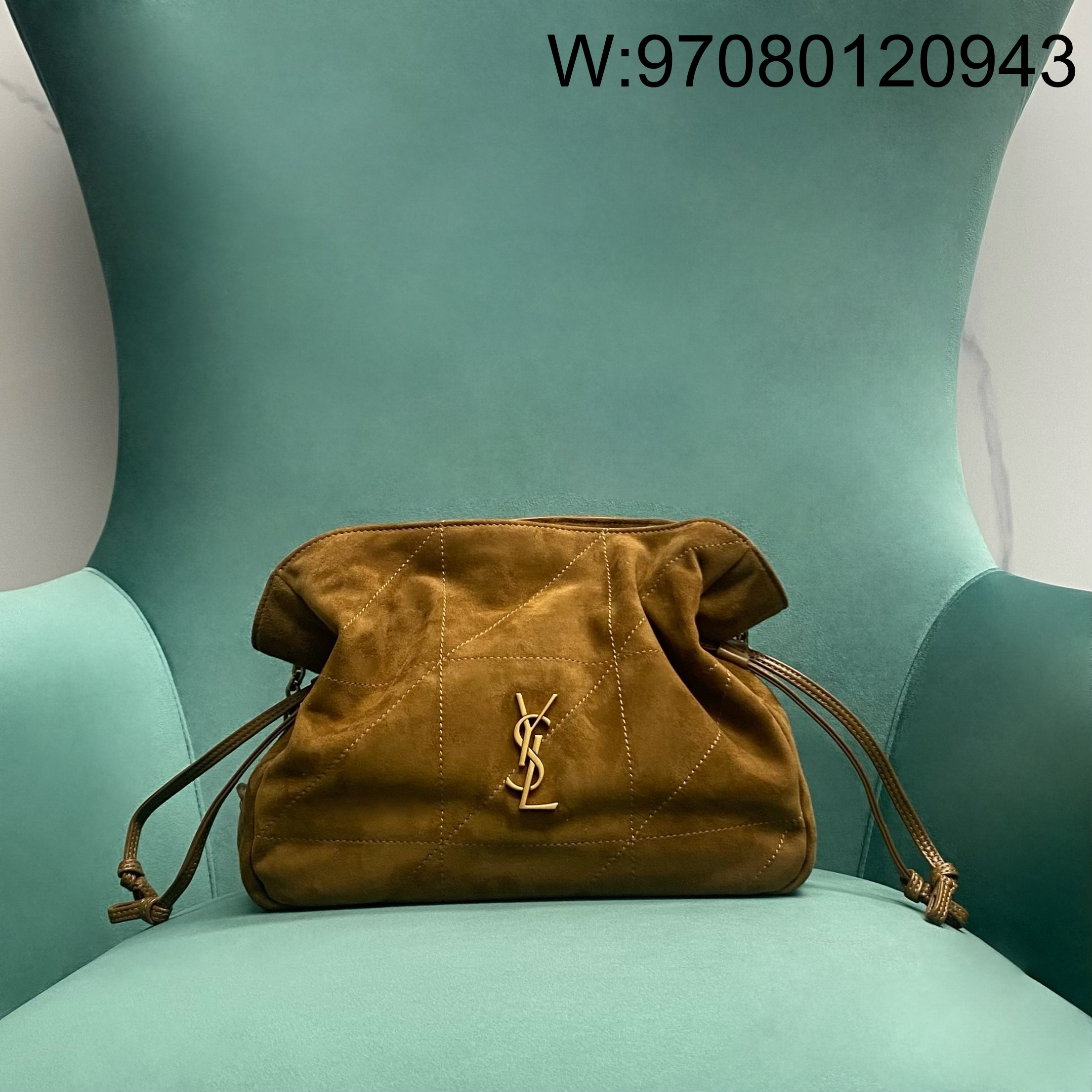 Pomegrante 생로랑 스웨이드 소재 JAMIE 숄더 파우치 862712 26*18*12.5cm 브라운