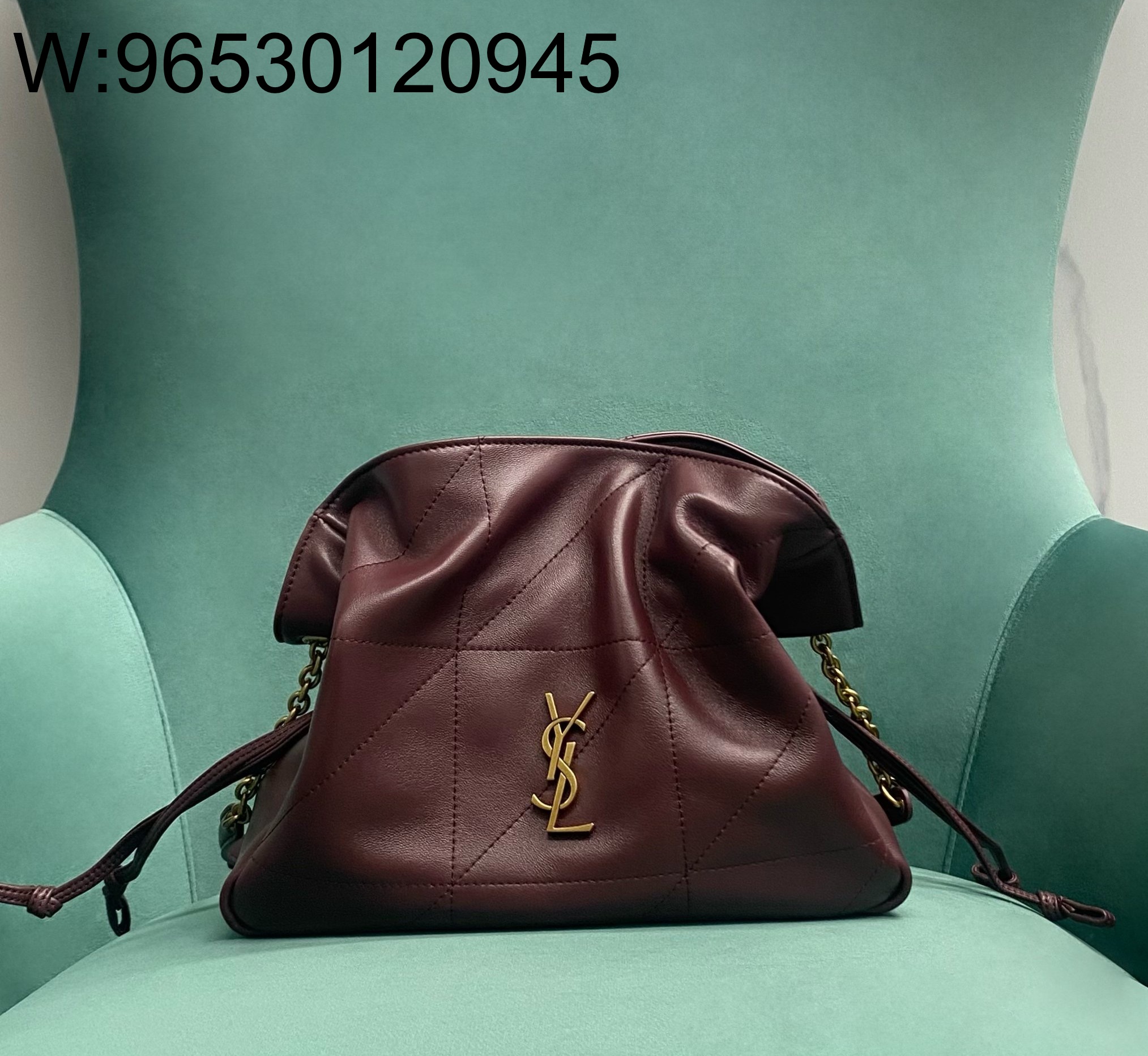 Pomegrante 생로랑 램스킨 소재 JAMIE 숄더 파우치 862712 26*18*12.5cm 와인