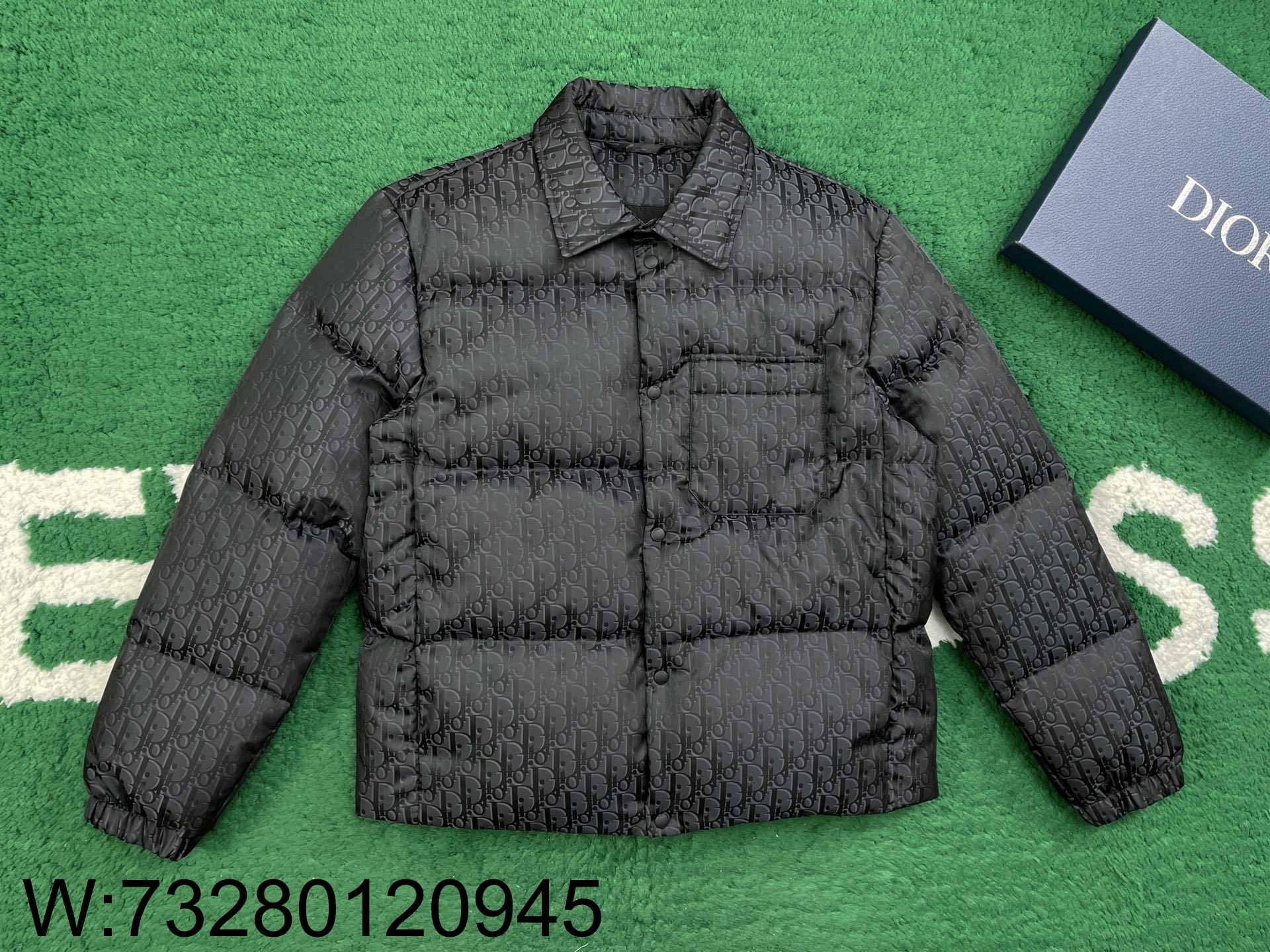 [잔디집1] 디올 오블리크 포켓 카라 패딩 블랙