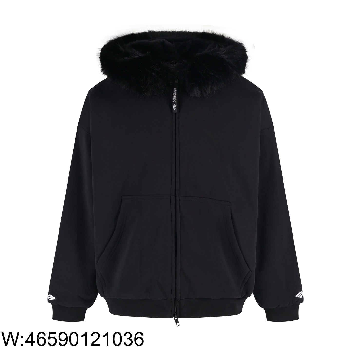 [잔디집2] 발렌시아가 털 후드 자켓 블랙