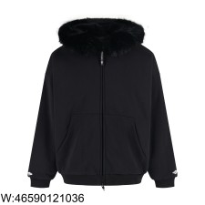 [잔디집2] 발렌시아가 털 후드 자켓 블랙