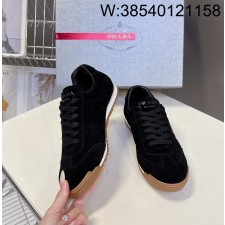 [AN3] 프라다 커플 삼각로고 스웨이드 스니커즈 블랙