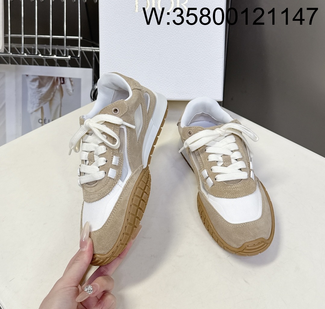 [AN3] 디올 테크 스니커즈 스웨이드 카프스킨 앤 트랜스패런트 메쉬 브라운