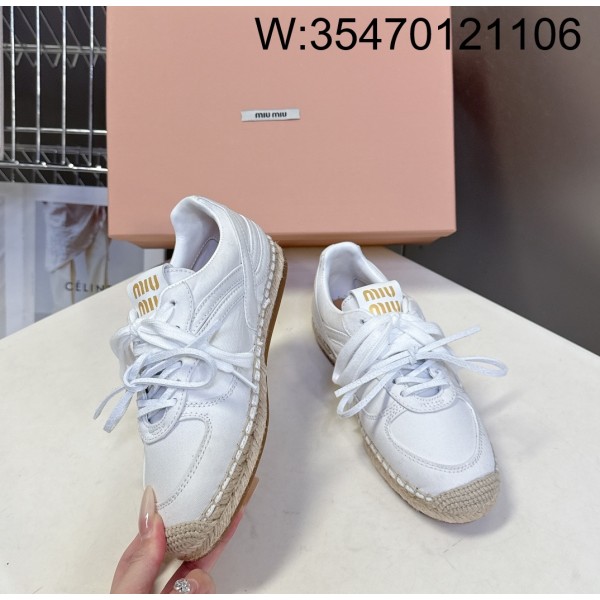 [AN3] 미우미우 캐쥬얼 패브릭 스니커즈 화이트