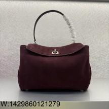 [dxg] 발렌시아가 로데오 핸드백 미디움 와인 35cm 스웨이드 실버 장식