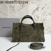 [dxg] 발렌시아가 르 시티 백 라지 카키 38*24*14cm 스웨이드