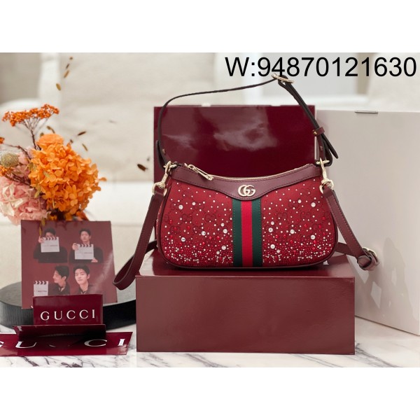 [JHL] 구찌 오피디아 크리스털 스몰 숄더백 841341 26*15*6.5cm 레드