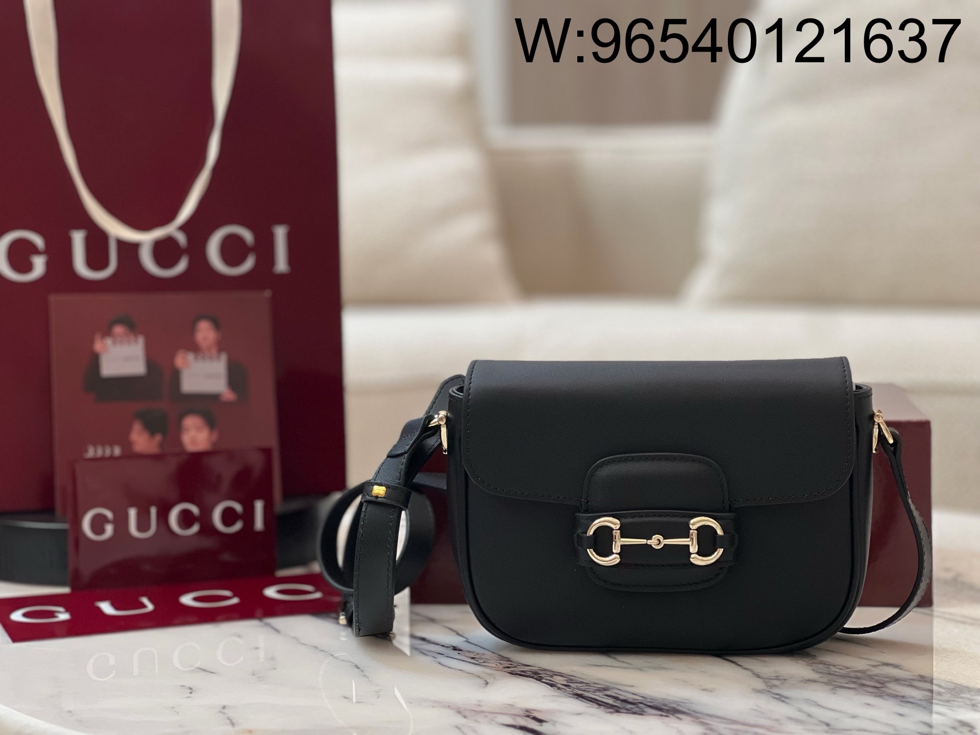 [JHL] 구구찌 홀스빗 1955 미니 숄더백 블랙 815205 20.5*14*5cm