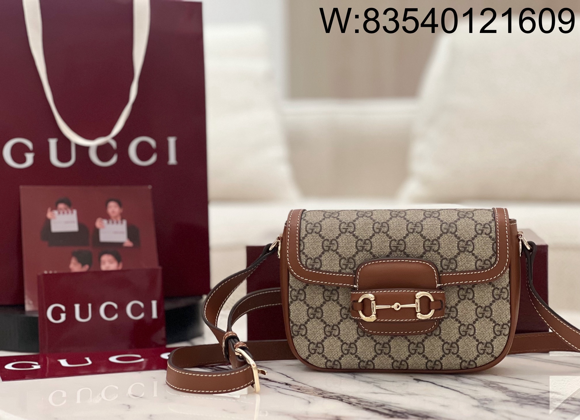 [JHL] 구찌 홀스빗 1955 미니 숄더백 베이지 앙코라 브라운 815205 20*14*5cm