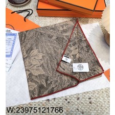 AGG 에르메스 식물원 스퀘어 스카프 140cm*140cm 70%캐시미어 30%실크 다크 베이지