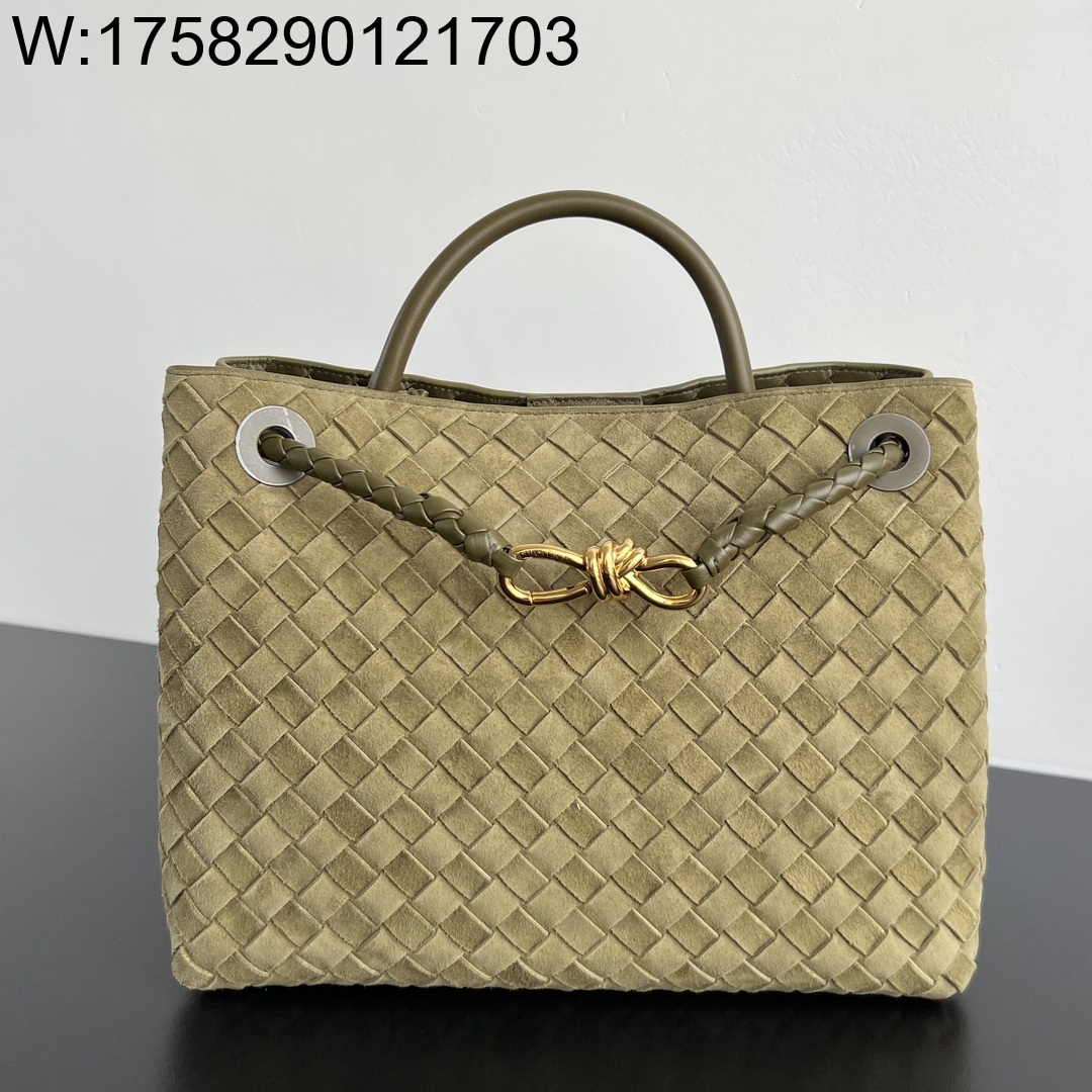 징 팩토리 보테가베네타 미디움 안디아모 743572 32.5*25*11cm 다크 올리브 스웨이드