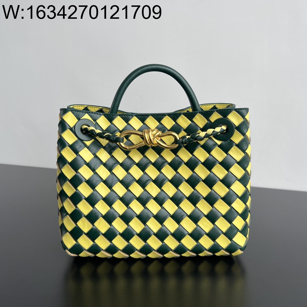 징 팩토리 보테가베네타 스몰 안디아모 배색 옐로우 그린 779152 25*20*10.5cm