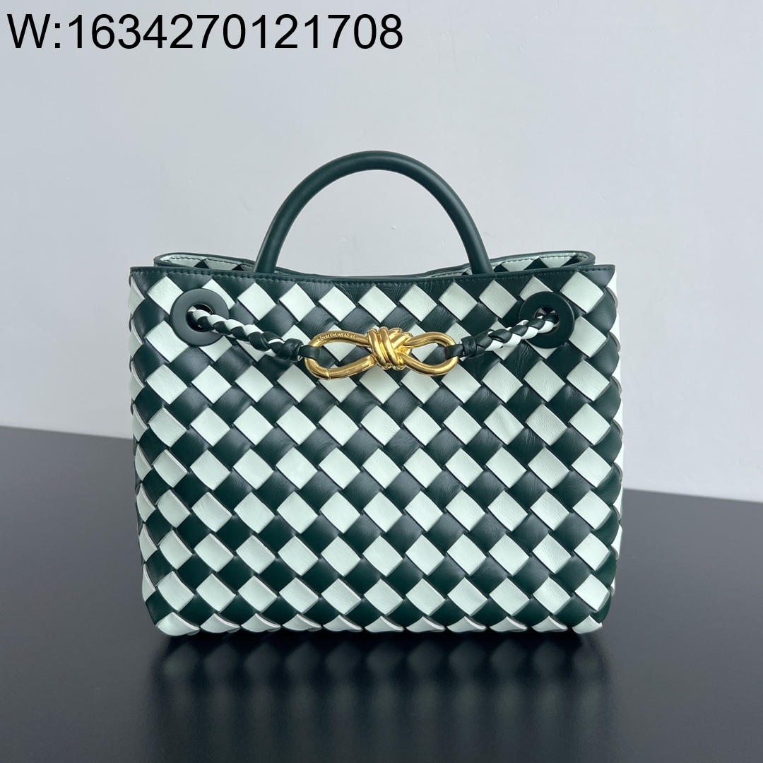 징 팩토리 보테가베네타 스몰 안디아모 배색 화이트 그린 779152 25*20*10.5cm