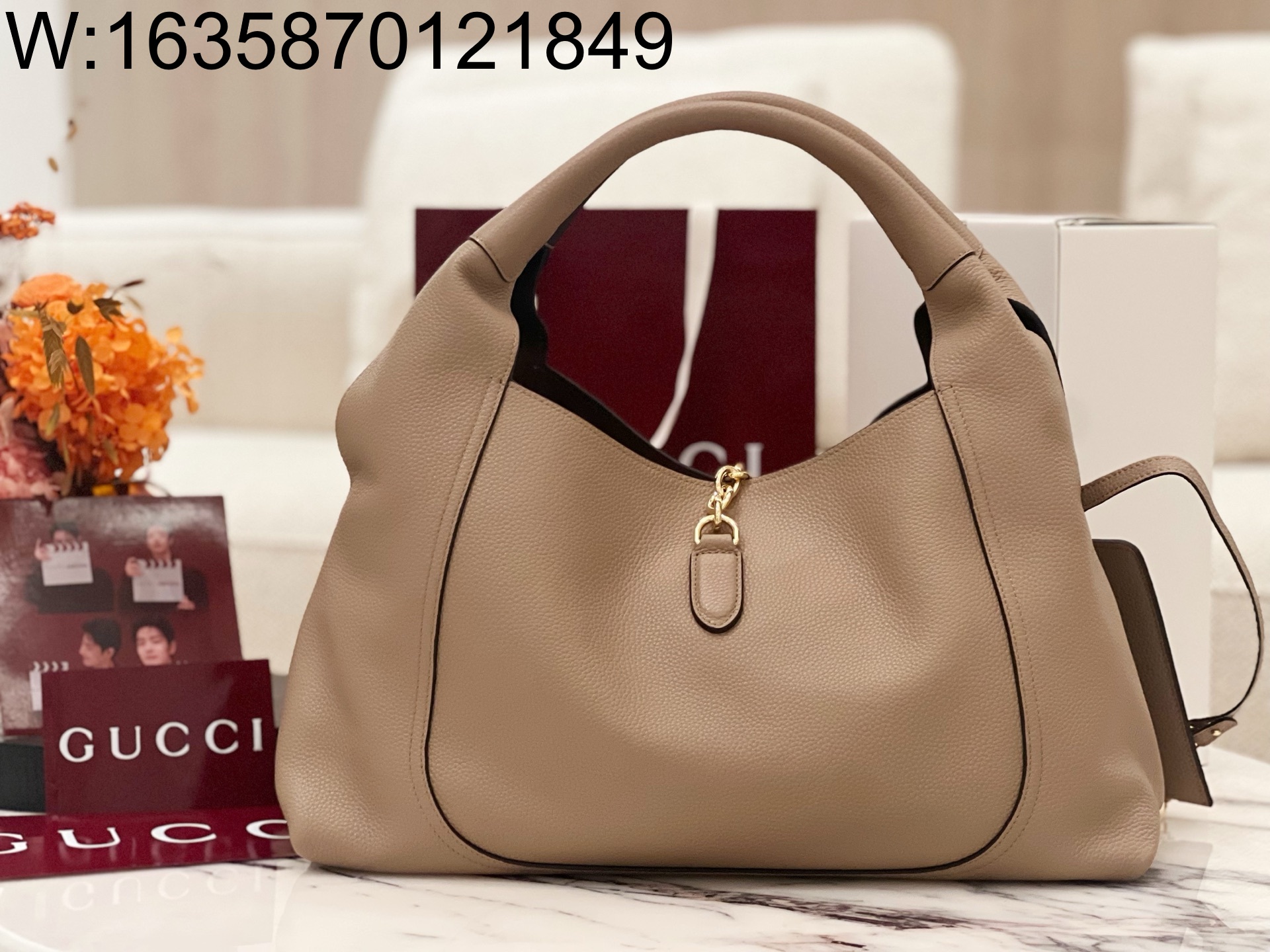 [JHL] 구찌 소프트빗 맥시 숄더백 837466 46*26*16cm 다크 베이지 