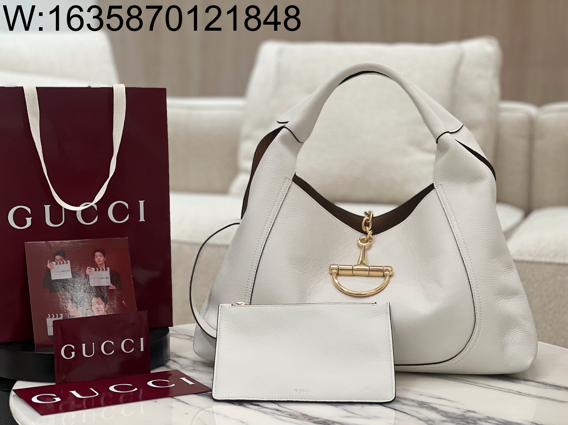 [JHL] 구찌 소프트빗 맥시 숄더백 837466 46*26*16cm 화이트