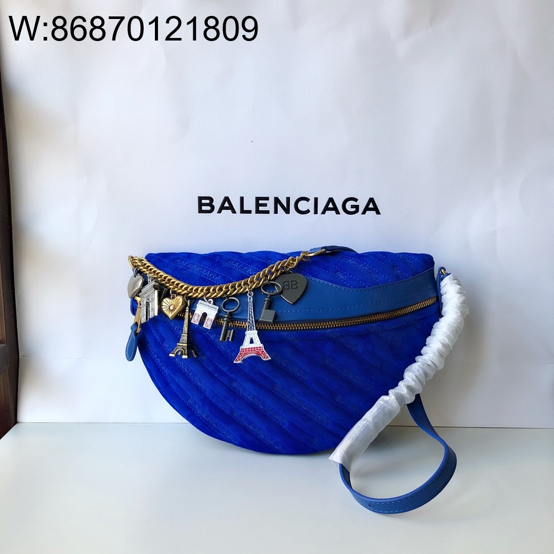 [dxg] 발렌시아가 수비니어 XS 벨트백 크로스백 스웨이드 29*19cm 블루