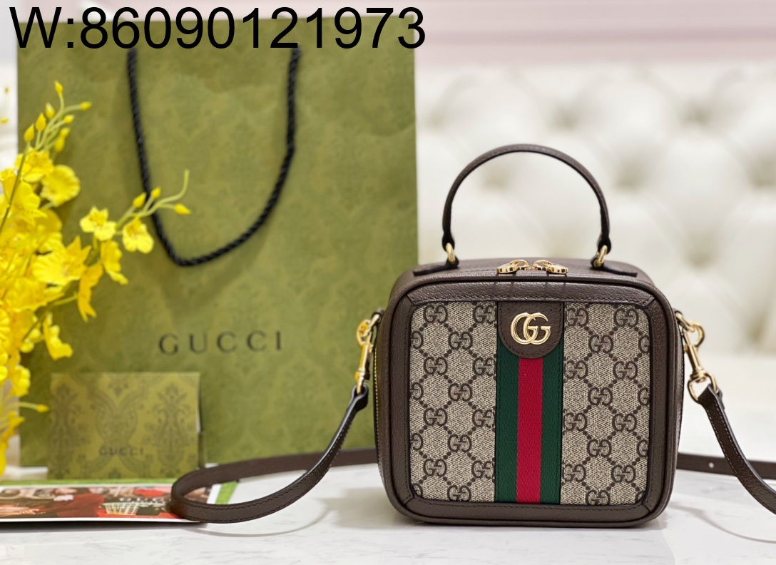 [JHL] 구찌 오피디아 GG 미니 탑 핸들 백 베이지 브라운 GG 슈프림 772157 17*16.5*9.5cm