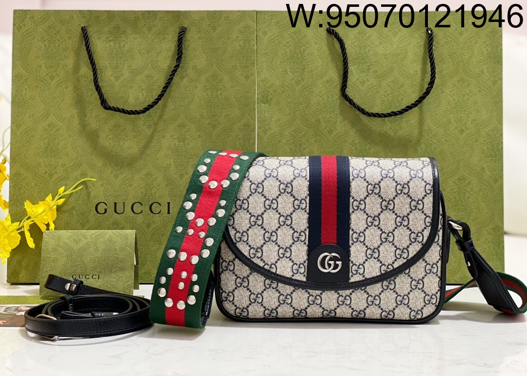 [JHL] 구찌 오피디아 미니 GG 숄더백 블루 GG 슈프림 722117 23*17*7cm