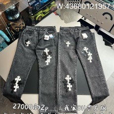 V공장 크롬하츠 흑백 십자가 청바...