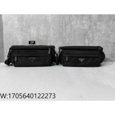 [사슬공장2] 프라다 리나일론 및 사피아노 가죽 바이커 백 2VH994 블랙