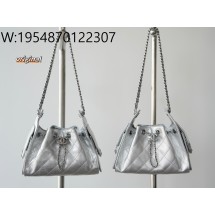 [LP공장] 샤넬 25 미니 핸드백 그레인드 카프스킨 실버 메탈 실버 20*22*12.5cm