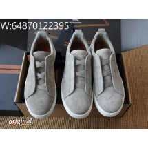 [LP공장] 제냐 스웨이드 트리플 스티치 스니커즈 그레이