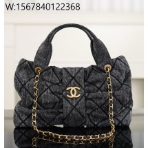 [JD] 샤넬 맥시 보우 백 워시드 데님 골드 메탈 블랙 29*38*5cm