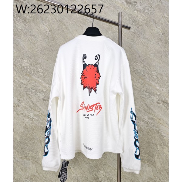 GTR공장 크롬하츠 매티 프린트 보이 와플 긴팔티 화이트