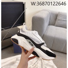 [327] 디올 B22 스니커즈 화이트 블랙 카프스킨 남성용 4cm