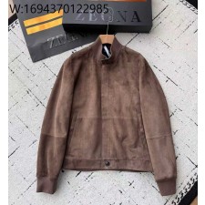 AGG 제냐 양가죽 스웨이드 자켓 브라운