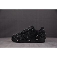 【CY】나이키 에어 포스 1 로우 스왈로브스키 Retroreflective 크리스탈 블랙 (Women's) 블랙 CV7668-100