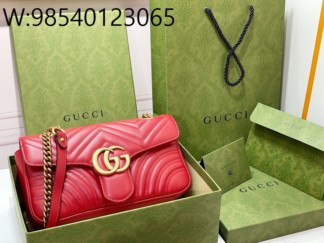 [JHL] 구찌 GG 마몽 마틀라세 숄더백 443497 26*15*7cm 레드