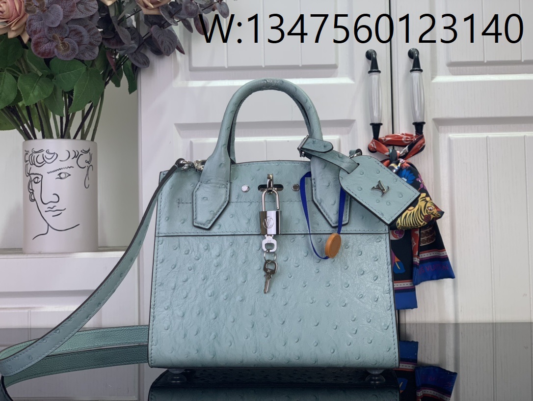[88factory] 루이비통 LV 시티 스티머 미니백 M85454 21*20*11cm 스카이 블루 타조무늬