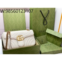 [JHL] 구찌 GG 마몽 마틀라세 숄더백 443497 26*15*7cm 화이트