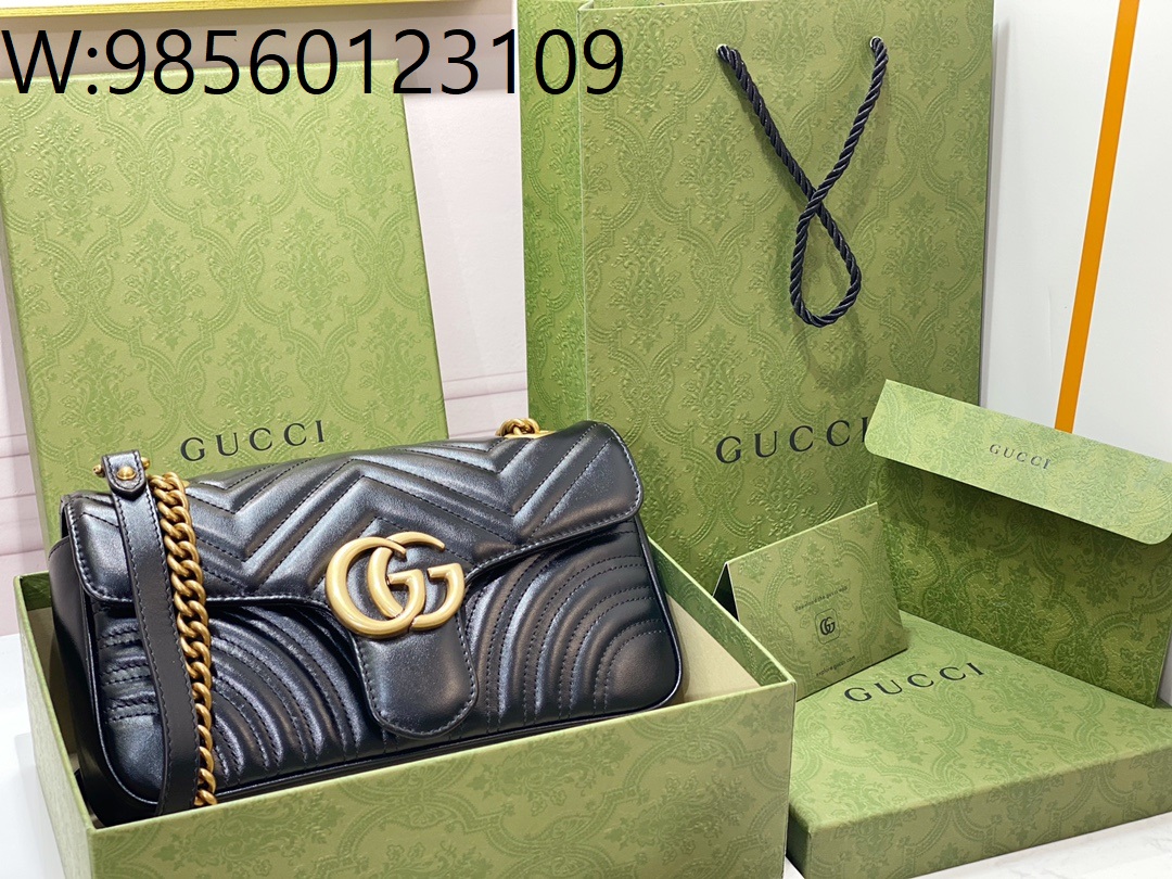 [JHL] 구찌 GG 마몽 마틀라세 숄더백 443497 26*15*7cm 블랙