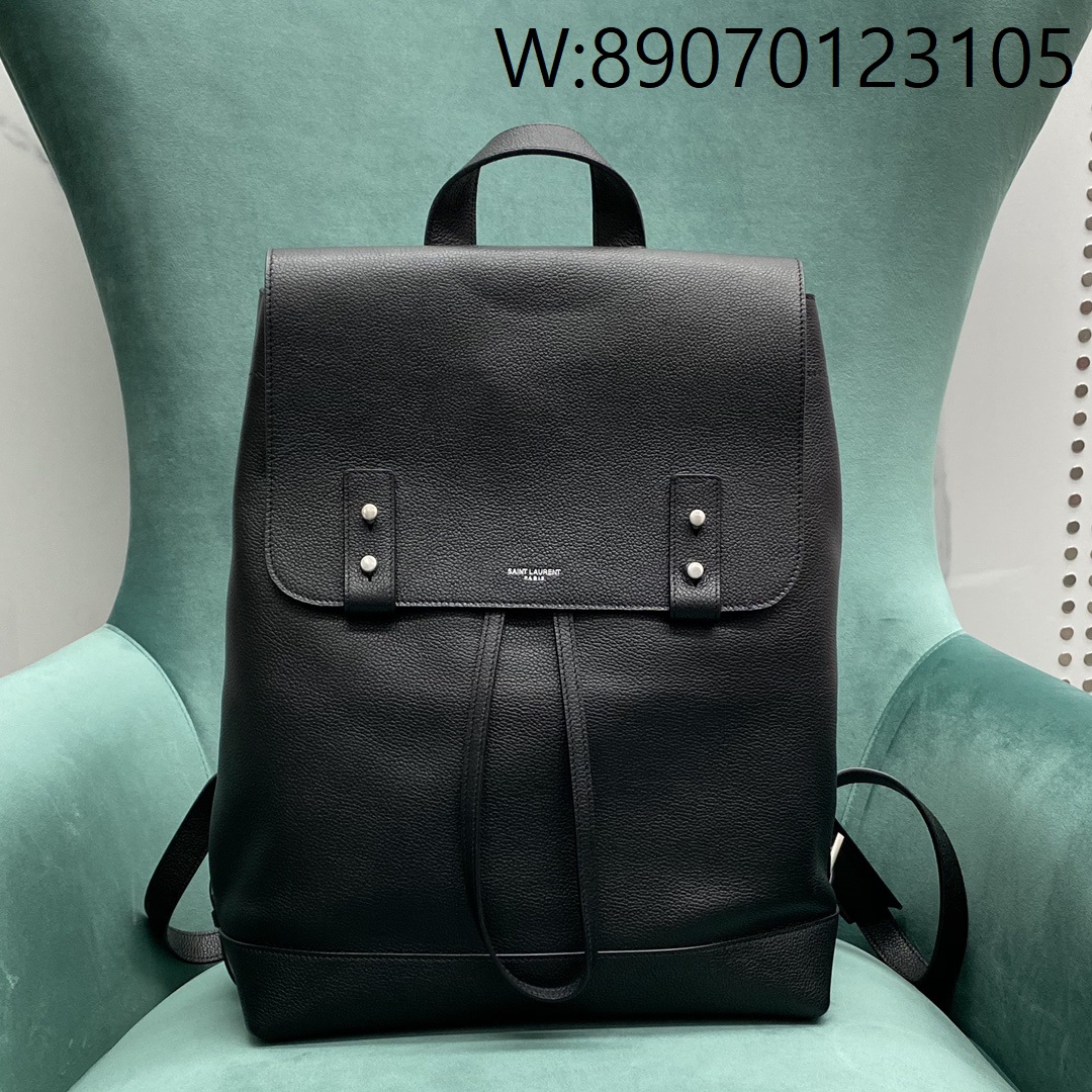 Pomegrante 생로랑 삭 드 주르 백팩 그레인 레더 블랙 480585 29*14*37.5cm