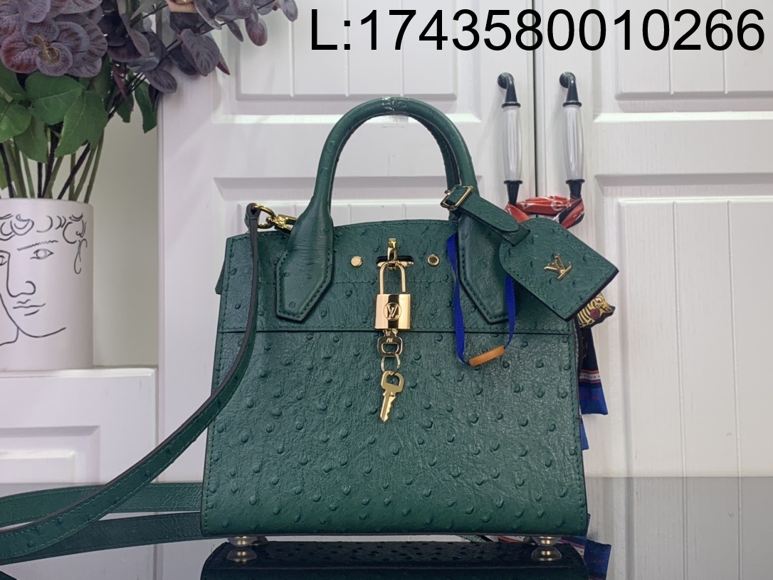[88factory] 루이비통 LV 시티 스티머 미니백 M85454 21*20*11cm 초록색 타조무늬