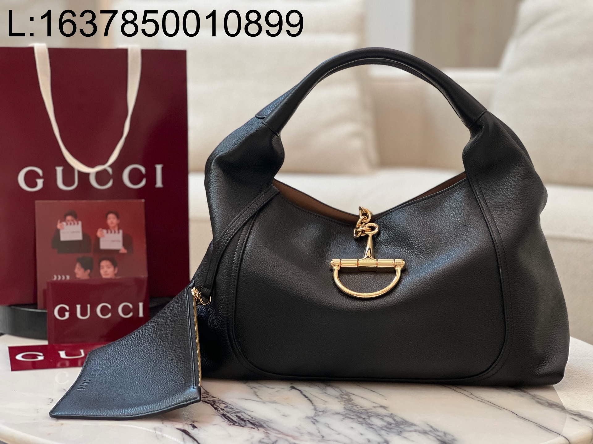 [JHL] 구구찌 소프트빗 맥시 숄더 백 블랙 837466 46*26*16cm