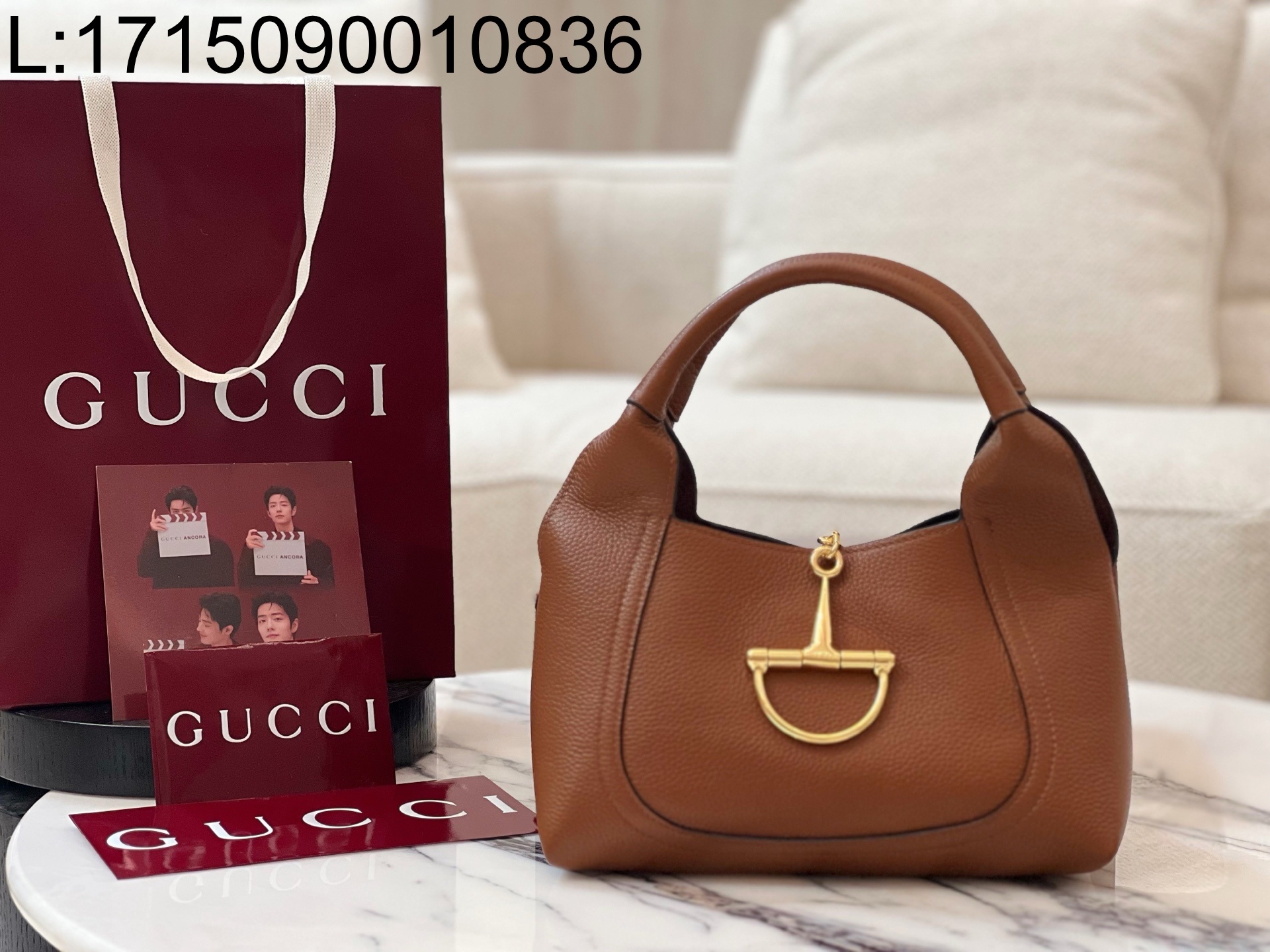 [JHL] 구구찌 소프트빗 미디움 탑 핸들 백 브라운 837467 27.5*21*6cm