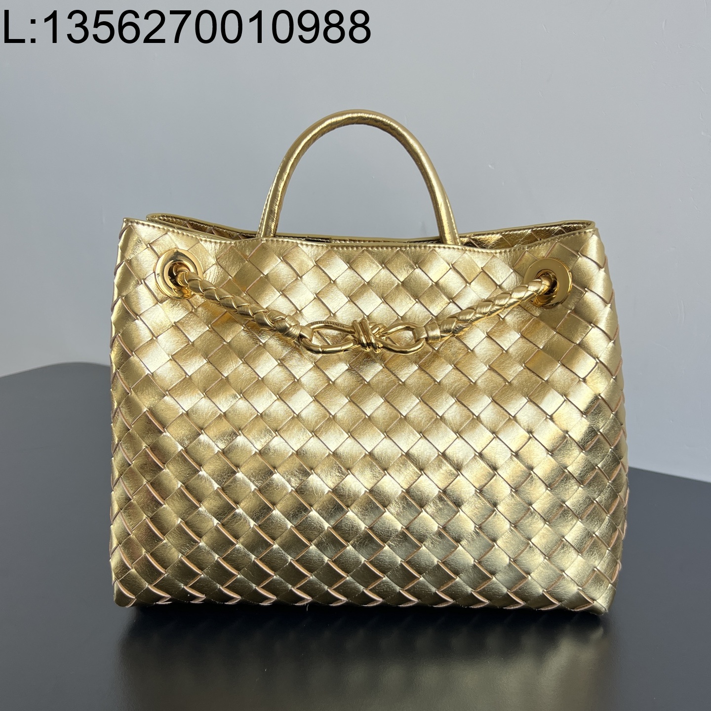 징 팩토리 보테가베네타 미디움 안디아모 743572 32.5*24*12cm 골드