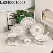 AGG 에르메스 H 모자이크 식기 세트 라이트 그레이 22개