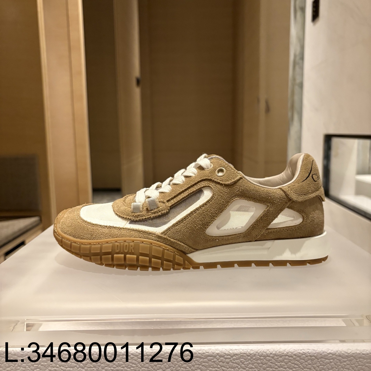 [QR5009] 디올 테크 스니커즈 스웨이드 카프스킨 앤 트랜스패런트 메쉬 브라운