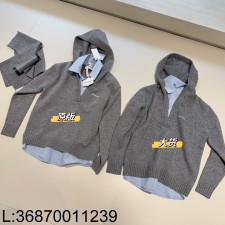 [ZZB] ANN ANDELMAN 페이크 레이어링 후드니트 그레이