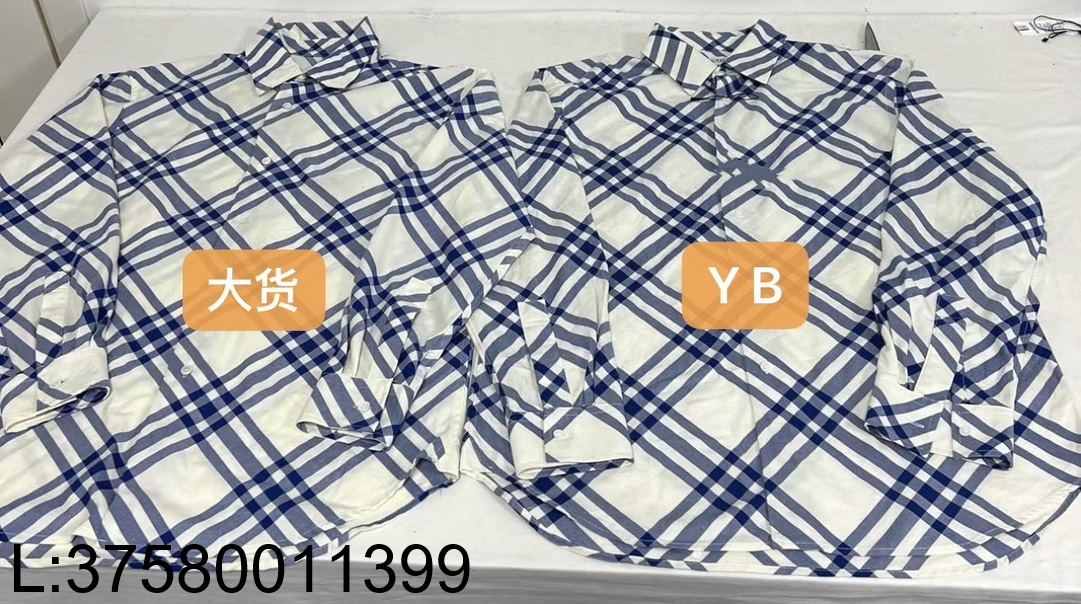 [ZZB] 버버리 블루 체크 긴팔 셔츠 화이트 블루