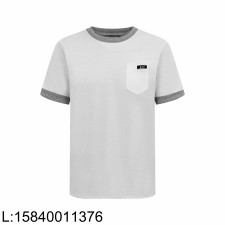 [잔디집2] 프라다 배색 양면 반팔티 화이트 그레이