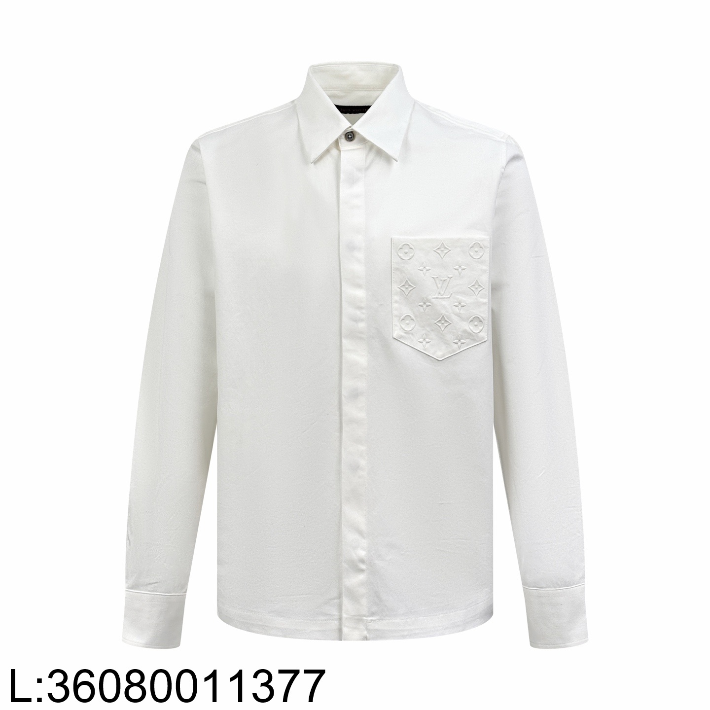 [잔디집2] 루이비통 엠보스드 포켓 롱 슬리브드 긴팔 셔츠 1AJCAI 화이트